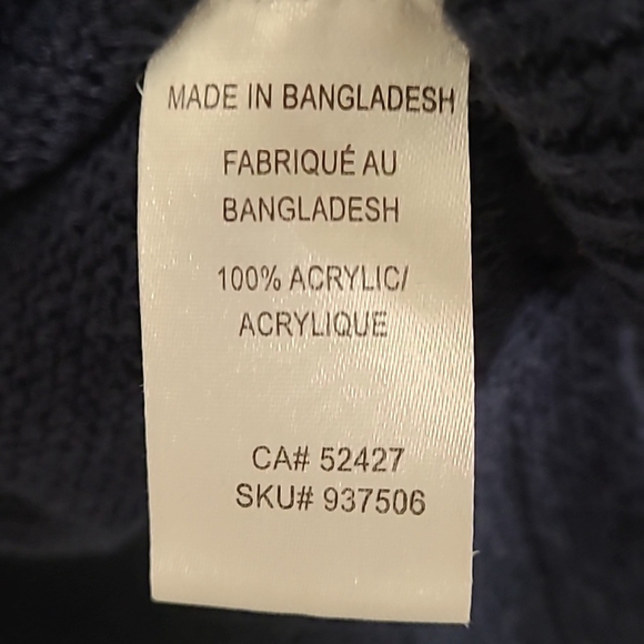 Christmas Let it Snow crewneck sweater navy 100% Acrylic - Picture 8 of 9